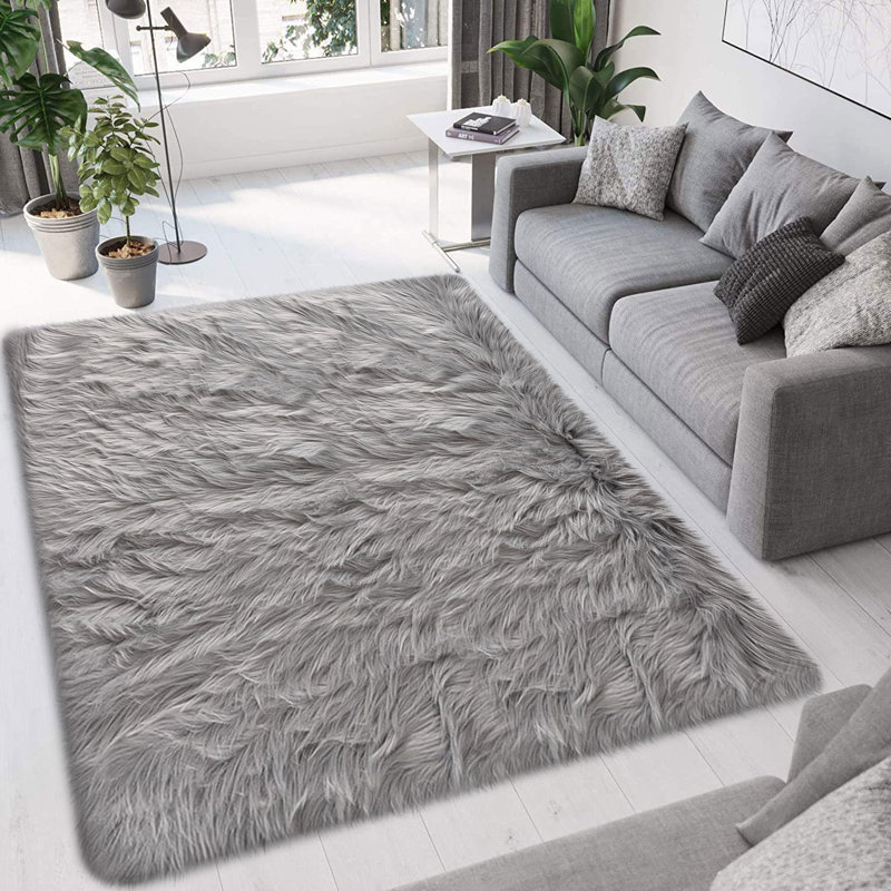 Kawena Faux Sheepskin Indoor Rug, Rectangle 5' x 8'