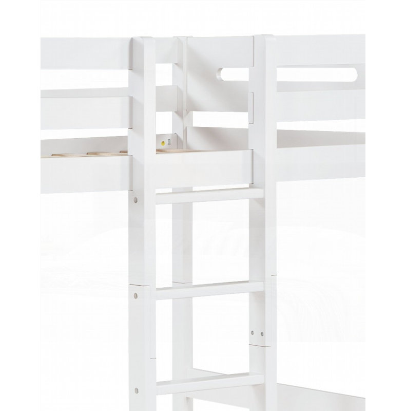 Lit superposé simple / blanc esin Esin - Aucun sommier requis, solide et durable, Blanc