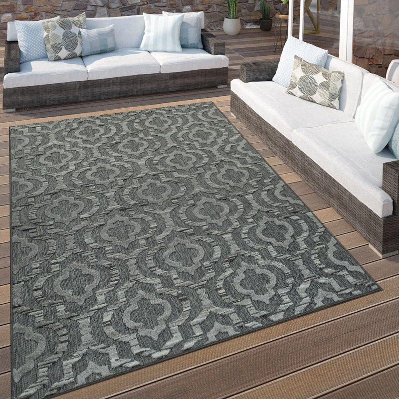 Laffey Geometric Indoor / Outdoor Area Rug, Runner 80 x 250cm