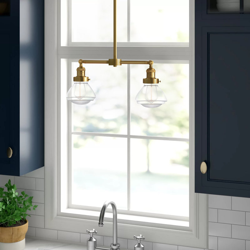 Chesterville 2 - Light Kitchen Island Pendant, Clear, Satin Gold