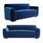 Ensemble canapé et causeuse Sero 2 pièces, siège de style banc, velours bleu royal-121545392