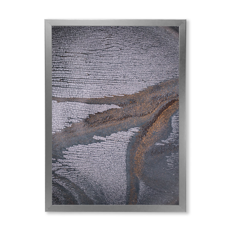 Œuvre d'art moderne sur toile monochrome dramatique gris IV, H 20 po x l 12 po x P 1 po, Cadre photo argenté