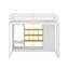 Lit mezzanine simple avec tablettes, armoire et garde-robe-391010134