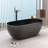 59" L x 29.5" W Freestanding Solid Surface Soaking Bathtub With Drain Pipe-127308575