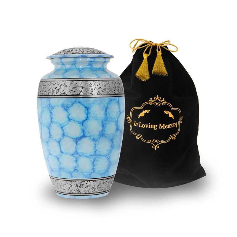 Astoria Grand Cremation Urn for Human Ashes for Adults, Funeral Burial Handcrafted Decorative Urns with Velvet Bag for Easy Preservation and Portability [Elegant, Large for Adult]