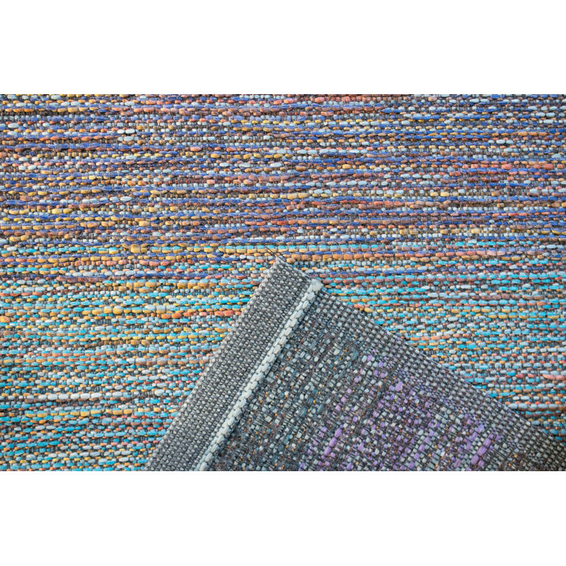 Tapis rayé multi intérieur / extérieur, Rectangle 4 pi 6 po x 6 pi 6 po