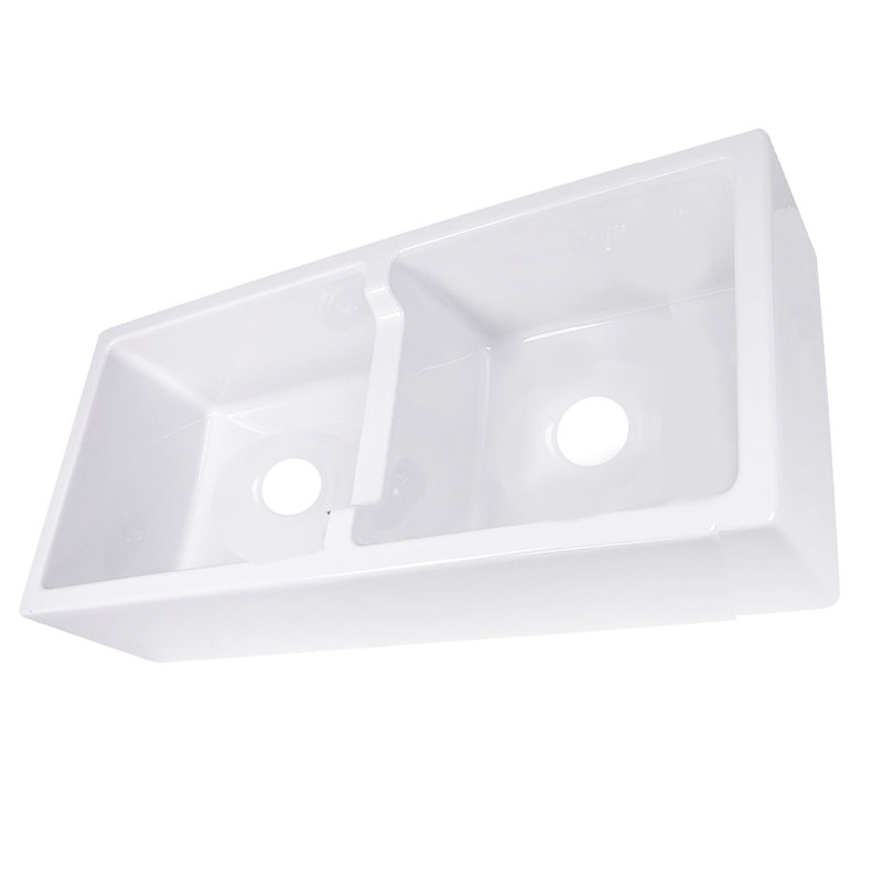 Pranav 39.25'' L Double Bowl Fireclay Kitchen Sink