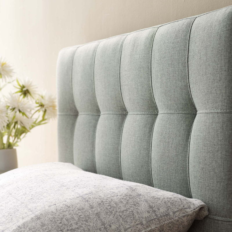 Lily Upholstered Fabric Headboard, Gray, Twin