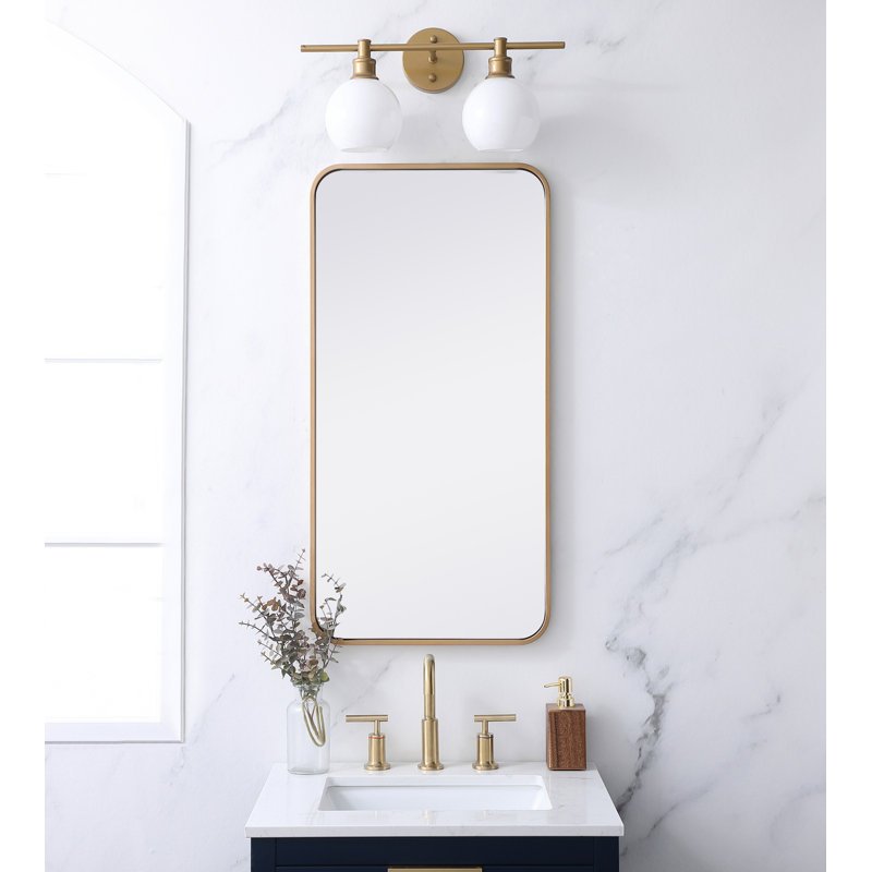 Miroir mural Sabine, Laiton, 36 po x 18 po