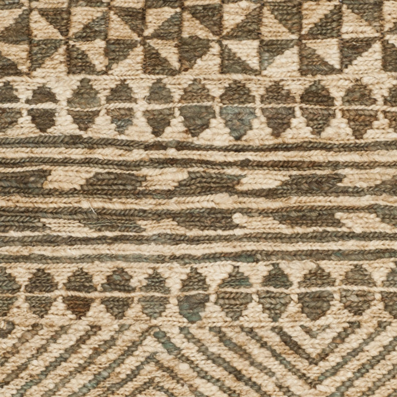 Handwoven Slate and Natural Geometric Jute Area Rug 5' x 8'