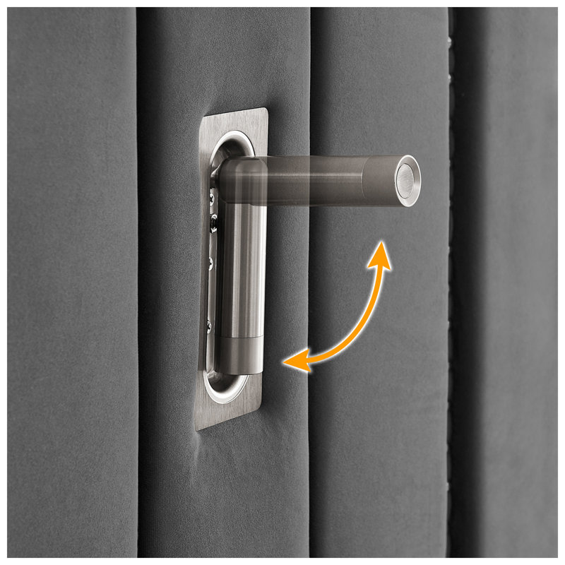 Lit plateforme tapissier en velours avec table de chevet intégrée l 81 po x P 81 po x H 12 po Aurelius