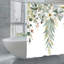 Rideau de bain aquarelle suspendu à motif de feuillage et de fleurs - 72 po x 72 po