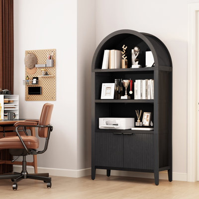 71" Arched Storage Bookcase, Display Cabinet