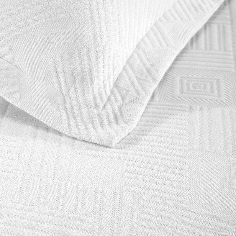 Ensemble de couvre-lit / couvre-lit matelassé 100% coton à motif géométrique toutes saisons Scotch, Pois de senteur