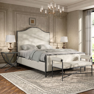 Lalia Modern Hammered Metal 4-Piece Bedroom Set