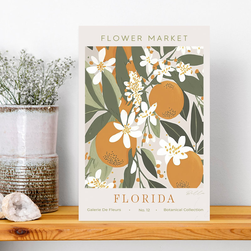 Fresh Citrus Bloom Abstract Flower Fruit Wall Art Print by Bella Eve - Wrapped Canvas Print, 45.72cm H x 30.48cm W