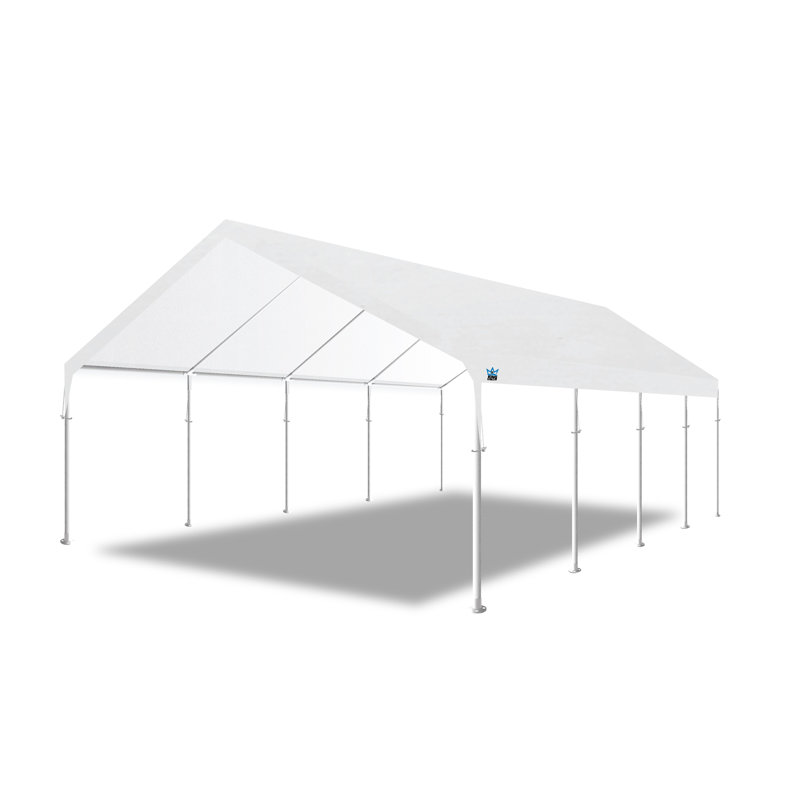 Hercules 18ft x 27ft, 2-Inch Hammertone Steel Frame w/ buttons, 10-Leg Carport