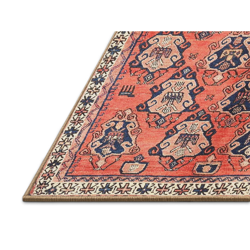 Tapis orange / beige / bleu, Rectangle 7 pi x 9 pi