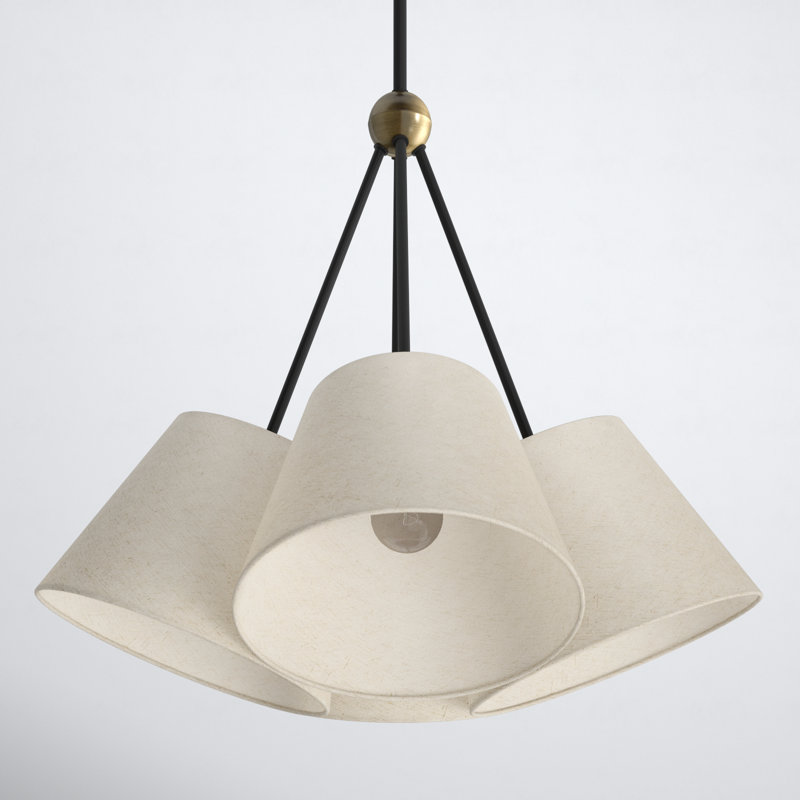 Grove 4-Light Chandelier, Oatmeal, Bronze
