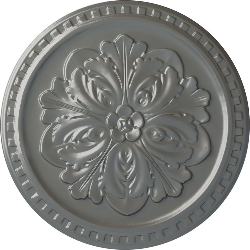 Médaillon de plafond Endurathane Emeryville, 16 7/8 po x P 5/8 po, finition argentée peinte à la main, Argent