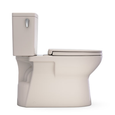 TOTO Glaston Two-Piece Elongated 1.28 GPF WASHLET+ and Auto Flush Ready Universal Height Toilet with CEFIONTECT and SS124 SoftClose Seat, Bone - MS472124CEFG#03