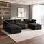 Canapé modulaire en U 125,98 po avec console de rangement et porte-gobelets, canapé en chenille 3 places-219628371-219628398