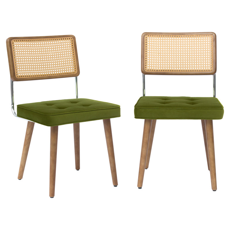 45.97cm H Stacking Side Chair, Natural, Green