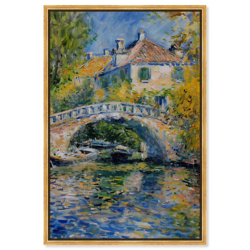 Art Remedy, peintures rétro, pont sur toile, sérénité, H 55 po x l 37 po, Cadre flottant doré