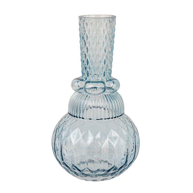 Vase rond en verre pressé fuselé