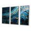 Agate sarcelle «Waves of Glam Gold I», ensemble d'art mural en marbre-108318529-108318531