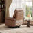 Oversized Swivel Rocker Recliner Chair for Living Room, Modern PU Leather with Deep Seat & Padded Armrests, 360° Glider Single Sofa, Manual Reclining for Bedroom or Nursery - Brown-416246080
