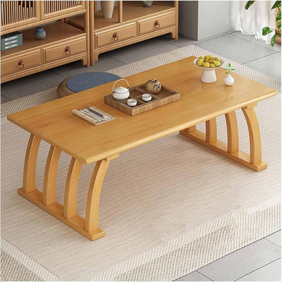 Bamboo Low Coffee Table – Minimalist Design with Spacious Surface for Living Room & Lounge by Winston Porter