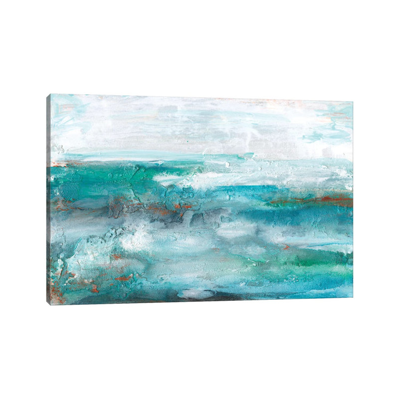 Aqua Sea II by Lila Bramma - Wrapped Canvas Painting, 20.32 cm H x 30.48 cm W