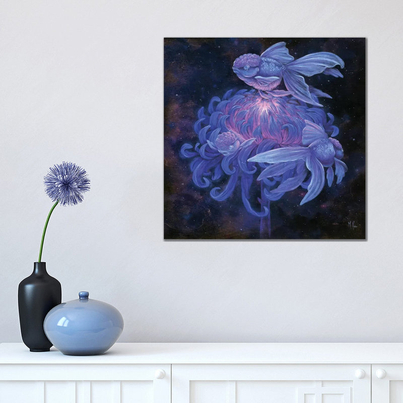 Goldfish Moon by Martin Hsu - Painting on Canvas, Wrapped Canvas, 45.72 cm H x 45.72 cm W x 1.91 cm D