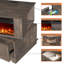 Aldama 23" Tall Rotating End Tables with Storage Drawer and Built-in Outlets,Electric Fireplace Rotating End Side Table-294339268