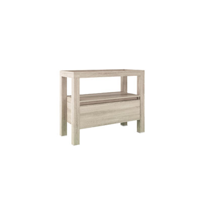 Trumann 101cm Single Bathroom Vanity Base Only in White HG / Sanremo Eiche Rustic
