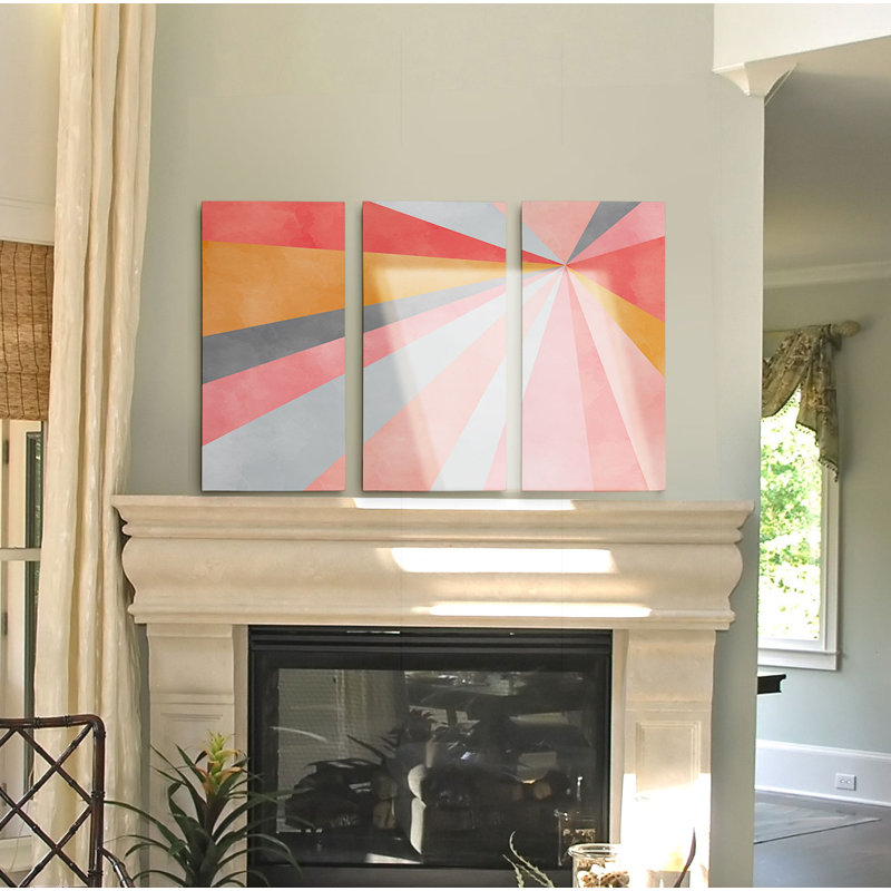 A Premium «Geometric Burst», impression multi-pièces sur toile, H 24 po x l 36 po x P 1,5 po