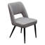 Ensemble de (2) chaises de salle à manger Reveal en tissu gris avec pieds en métal thermolaqué noir