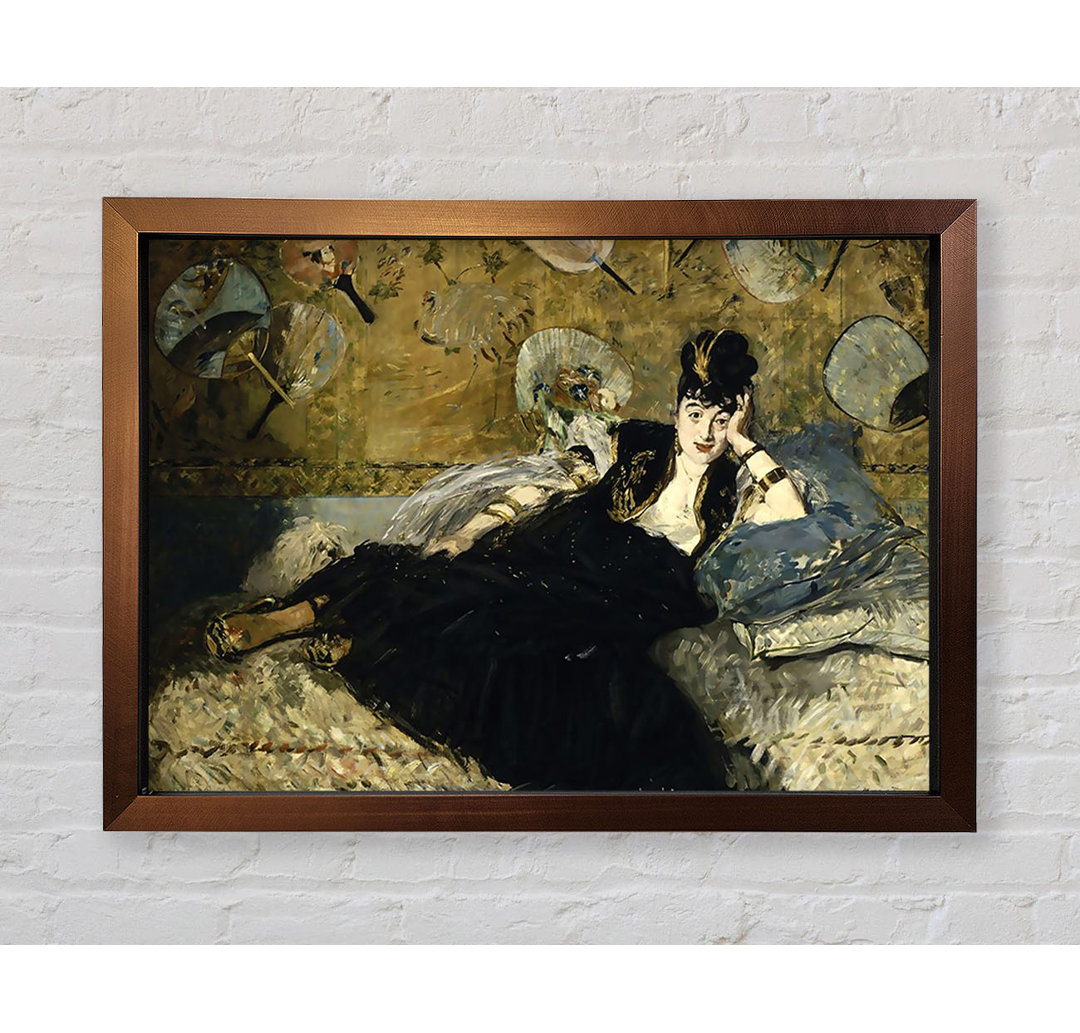 Frau mit Fächer von Edouard Manet - Einzelner Bilderrahmen Kunstdrucke