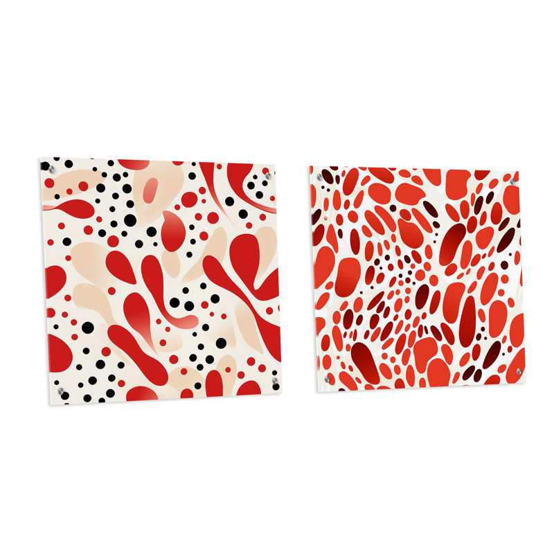 Cosmina - ensemble de 2 peintures murales abstraites en acrylique, H 36 po x l 73 po