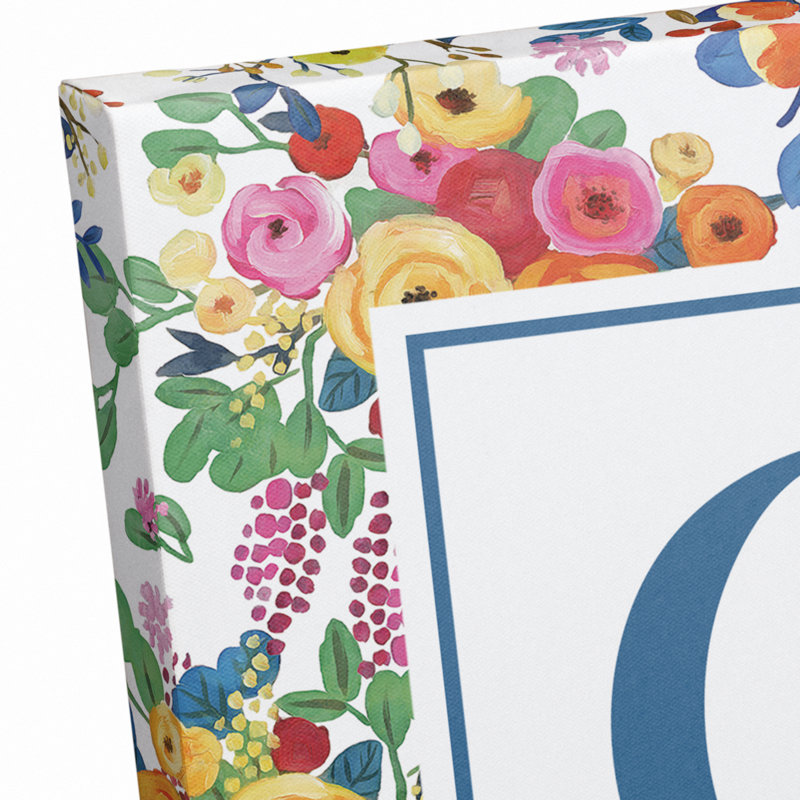 «Wildflower Monogram», art textuel sur toile tendue, G