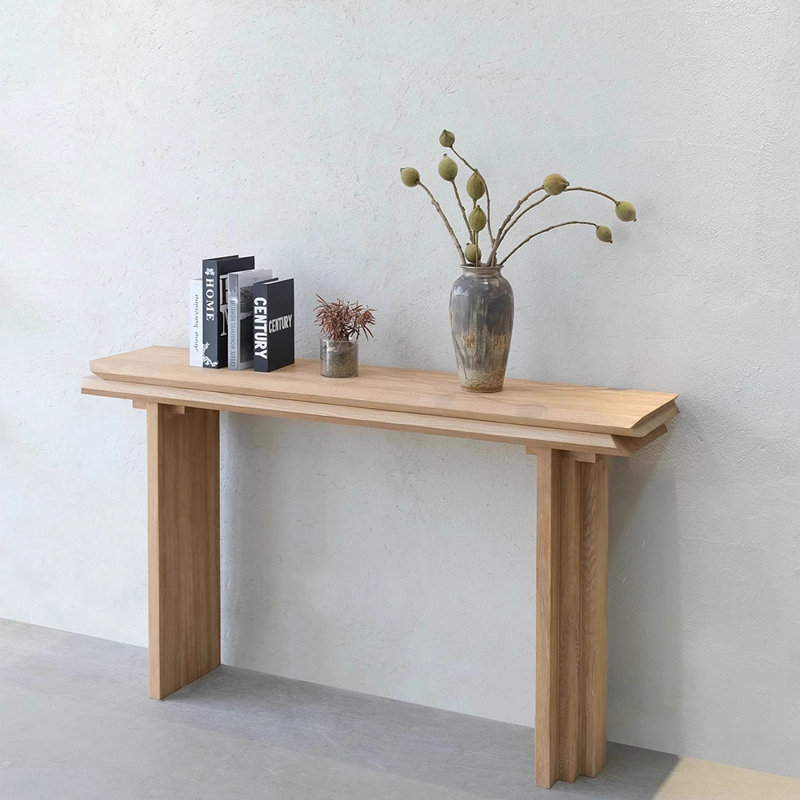 Console en bois massif de style moderne, H 33,4 po x l 62,9 po x P 13,7 po