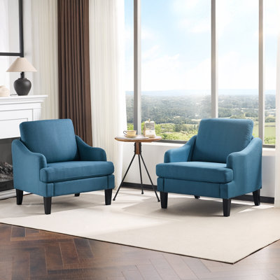  Ensemble de 2 chaises de chambre à coucher en lin 2 pièces