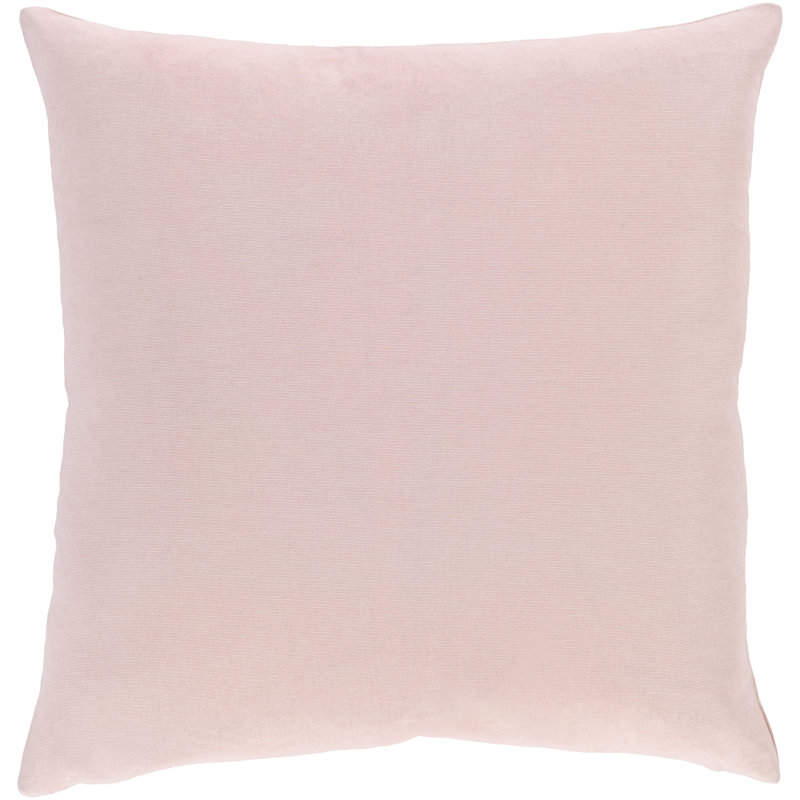 Pale Pink Square Kids Pillow with Woven Design