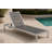 Aynura Outdoor Aluminum Chaise Lounge with Adjustable Recline, Poly Resin Planks, Wheels, Silver Frame and Grey Polyresin Planks-804492353