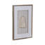 Ensemble de 2 toiles encadrées rectangulaires avec accent décoratif - Impression sous verre pour salon - 71 cm (28 pouces), beige et ivoire