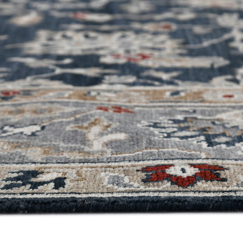 Bristol Blue Hand-Knotted Wool Area Rug 8' x 10'
