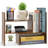 Expandable Wood Desktop Bookshelf Desktop Organizer Office Storage Rack Wood Display Shelf, Counter Storage Rack Top Bookcase - Freestyle Display Natural Stand Office Supplies Desk Organizer
