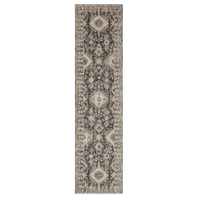 Windermere Karastan Ravenglass Low Pile Stain and Fade Resistant Polyester Indoor Area Rug in Anthracite