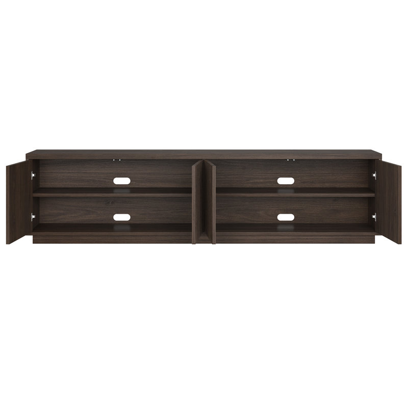  Product Name Hanson Rectangular Fluted TV Stand for TV's up to 85" in Alder Brown, Alder Brown